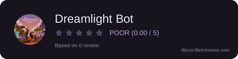 Rating widget preview for Dreamlight Bot