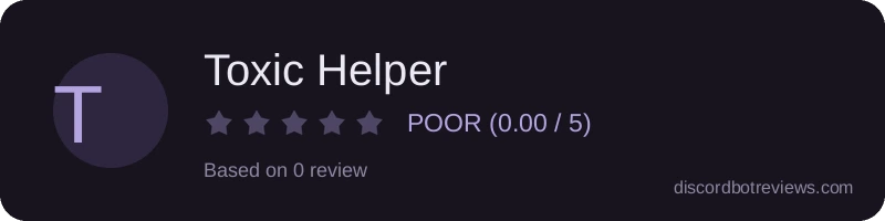 Rating widget preview for Toxic Helper