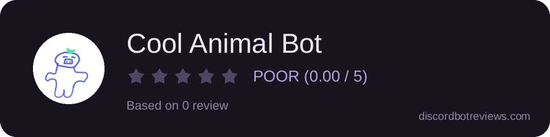 Rating widget preview for Cool Animal Bot