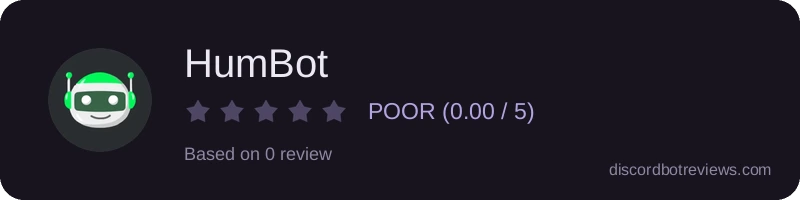 Rating widget preview for HumBot