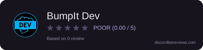 Rating widget preview for BumpIt Dev