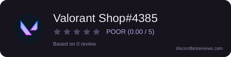 Rating widget preview for Valorant Shop#4385