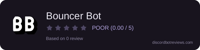 Rating widget preview for Bouncer Bot