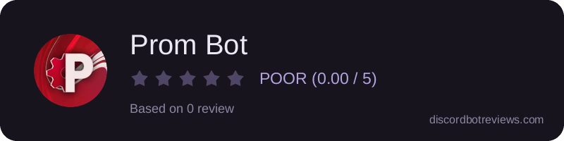 Rating widget preview for Prom Bot