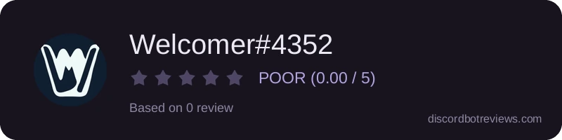 Rating widget preview for Welcomer#4352