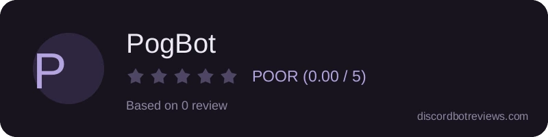 Rating widget preview for PogBot