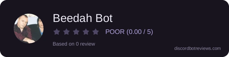Rating widget preview for Beedah Bot