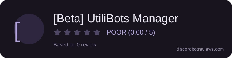 Rating widget preview for [Beta] UtiliBots Manager