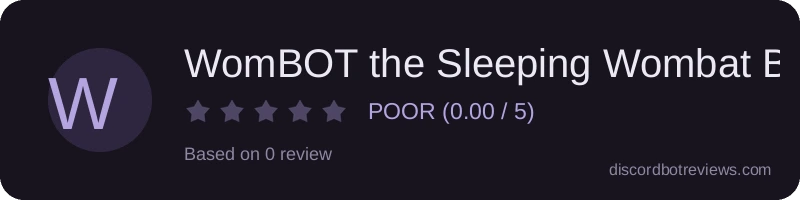 Rating widget preview for WomBOT the Sleeping Wombat Bot