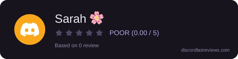 Rating widget preview for Sarah 🌸