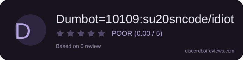 Rating widget preview for Dumbot=10109:su20sncode/idiot
