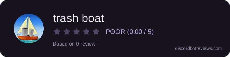 Rating banner for trash boat
