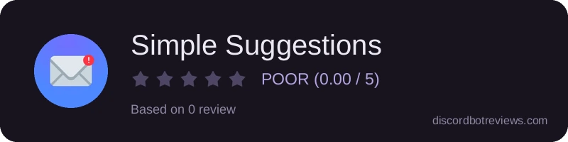 Rating widget preview for Simple Suggestions