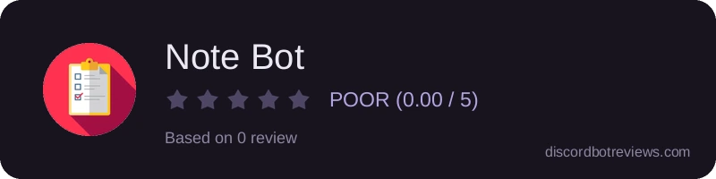 Rating widget preview for Note Bot