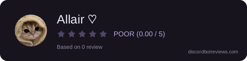 Rating widget preview for Allair ♡