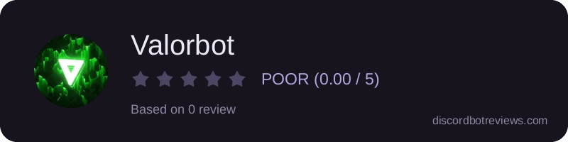 Rating widget preview for Valorbot