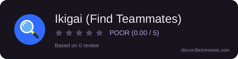 Rating widget preview for Ikigai (Find Teammates)