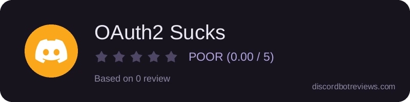 Rating banner for OAuth2 Sucks