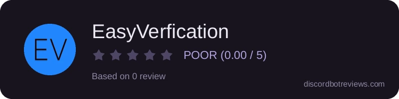 Rating widget preview for EasyVerfication