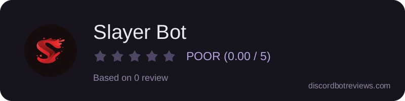 Rating widget preview for Slayer Bot