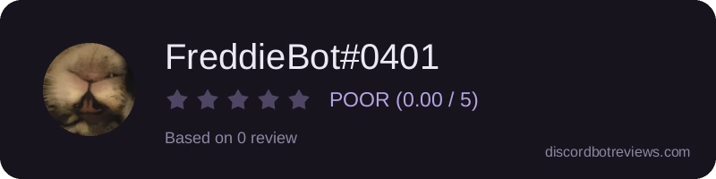Rating widget preview for FreddieBot#0401