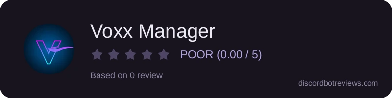 Rating widget preview for Voxx Manager