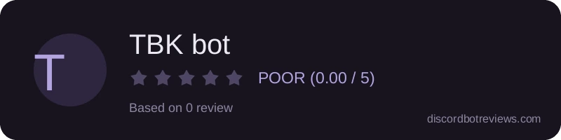 Rating widget preview for TBK bot