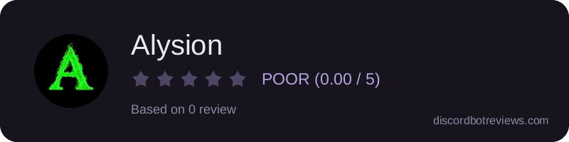 Rating widget preview for Alysion