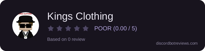 Rating widget preview for Kings Clothing
