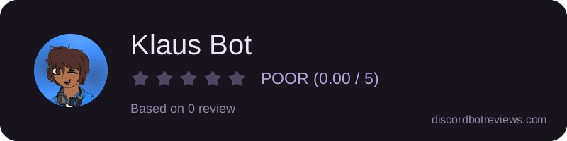 Rating widget preview for Klaus Bot