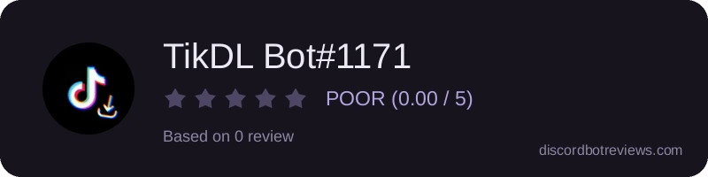 Rating widget preview for TikDL Bot#1171