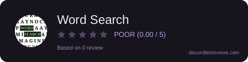 Rating widget preview for Word Search