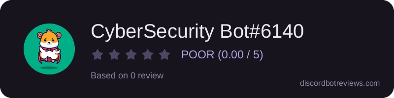 Rating widget preview for CyberSecurity Bot#6140