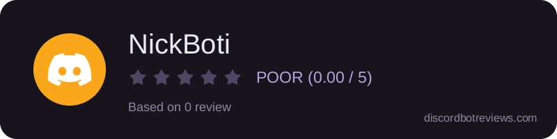 Rating widget preview for NickBoti