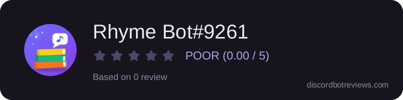 Rating widget preview for Rhyme Bot#9261