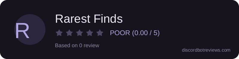 Rating widget preview for Rarest Finds