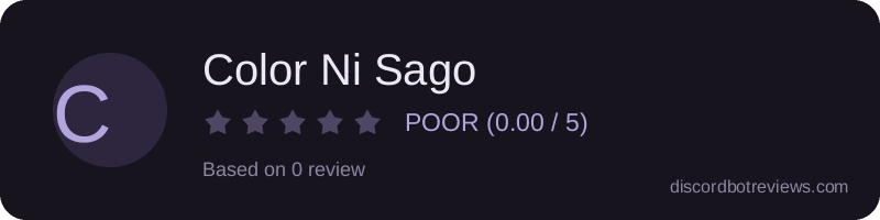 Rating widget preview for Color Ni Sago