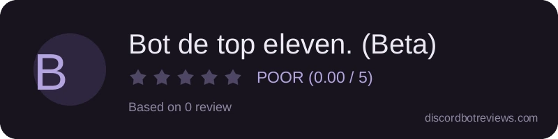 Rating widget preview for Bot de top eleven. (Beta)