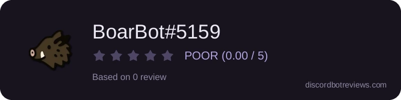 Rating widget preview for BoarBot#5159