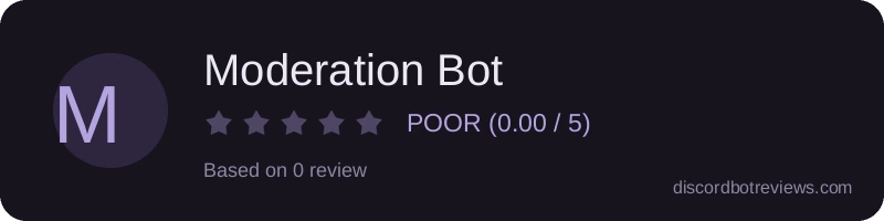 Rating widget preview for Moderation Bot