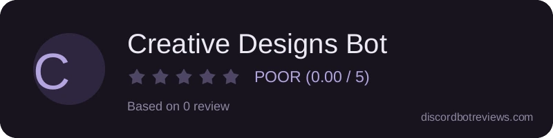 Rating widget preview for Creative Designs Bot