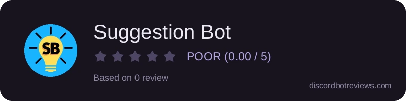 Rating widget preview for Suggestion Bot