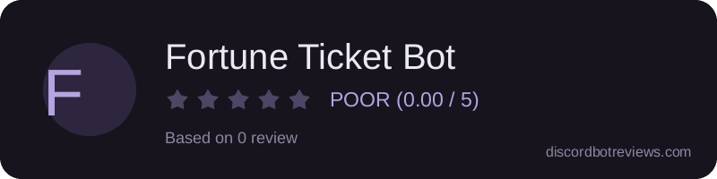 Rating widget preview for Fortune Ticket Bot