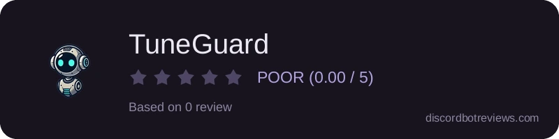 Rating widget preview for TuneGuard