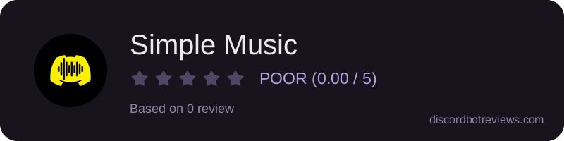 Rating widget preview for Simple Music