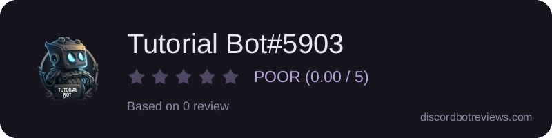 Rating widget preview for Tutorial Bot#5903