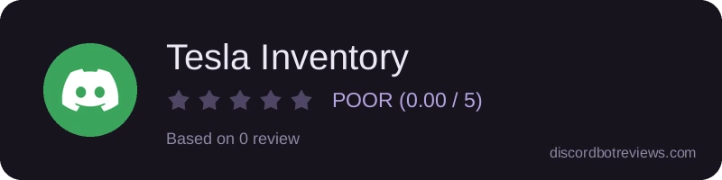 Rating widget preview for Tesla Inventory