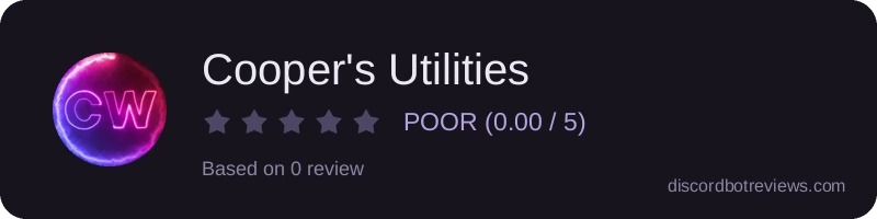 Rating widget preview for Cooper's Utilities