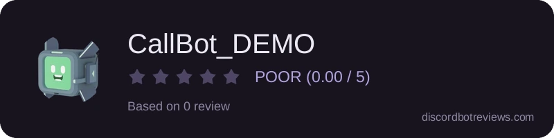 Rating widget preview for CallBot_DEMO