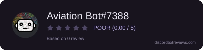 Rating widget preview for Aviation Bot#7388